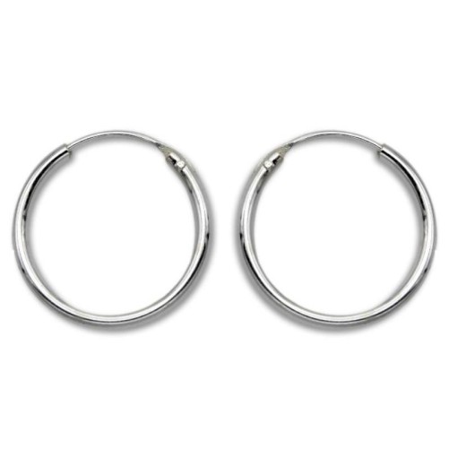 Pendiente de plata aro redondo diametro 22mm de 1.5mm