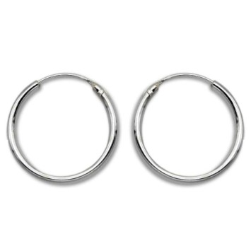 Pendiente de plata aro redondo diametro 22mm de 1.5mm