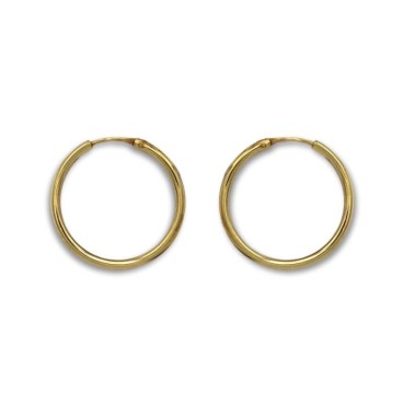 Pendiente de aro plata dorado redondo diametro 18mm de 1.5mm