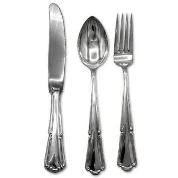 Cubiertos cadete en plata de ley diseño barroco