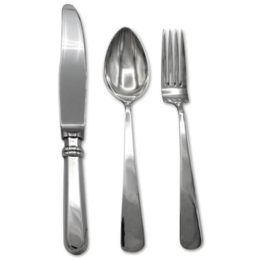 Cubiertos adulto en plata de ley diseño liso