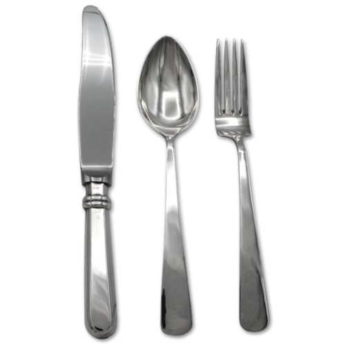 Cubiertos adulto en plata de ley diseño liso
