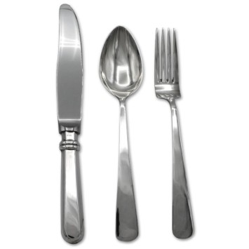Cubiertos adulto en plata de ley diseño liso