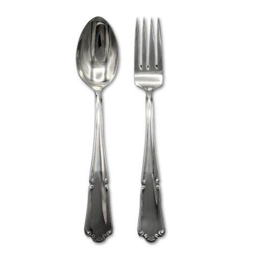 Cubiertos infantil en plata de ley diseño barroco