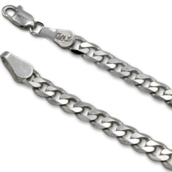 Cadena de plata cubana de 4.75mm
