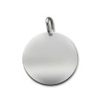Colgante de plata de chapa redonda lisa 25mm