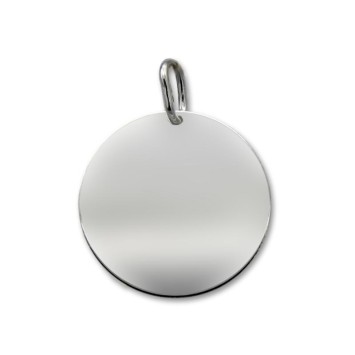 Colgante de plata de chapa redonda lisa 25mm