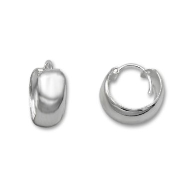 Pendiente de plata aro ancho 5.5mm y diametro 14mm