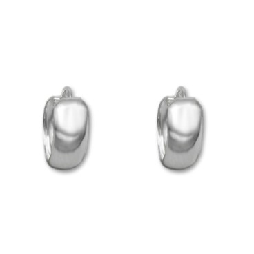 Pendiente de plata aro ancho 5mm y diametro 12mm