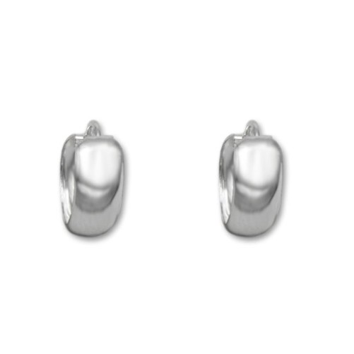 Pendiente de plata aro ancho 5mm y diametro 12mm