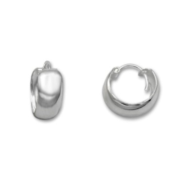 Pendiente de plata aro ancho 5mm y diametro 12mm