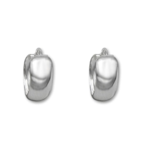 Pendiente de plata aro ancho 5.5mm y diametro 14mm