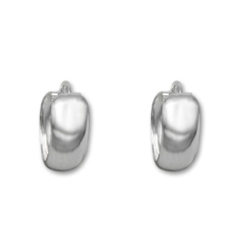 Pendiente de plata aro ancho 5.5mm y diametro 14mm