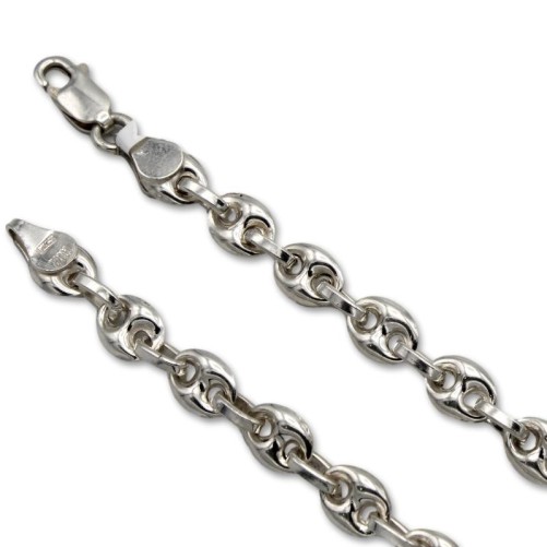 Cadena de plata eslabón calabrote o barco 6mm