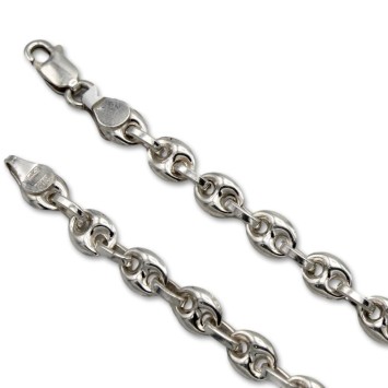 Cadena de plata eslabón calabrote o barco 6mm
