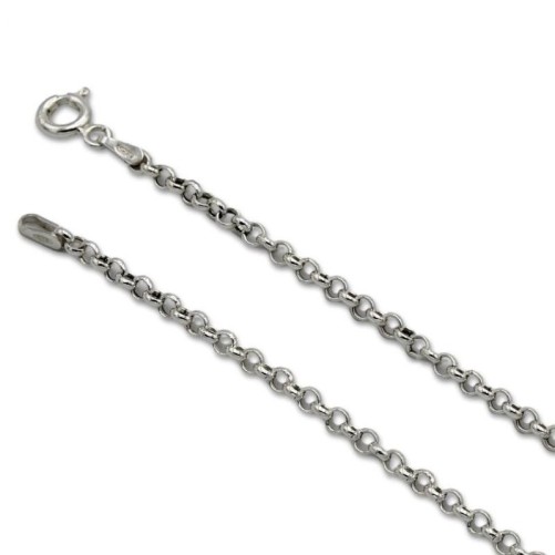 Cadena de plata eslabón rolo biselada de 2.5 mm