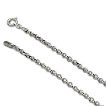 Cadena de plata eslabón rolo biselada de 2.5 mm