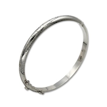 Pulsera de plata media caña con cierre redonda