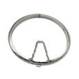 Pulsera de plata media caña con cierre redonda