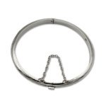 Pulsera de plata media caña con cierre redonda