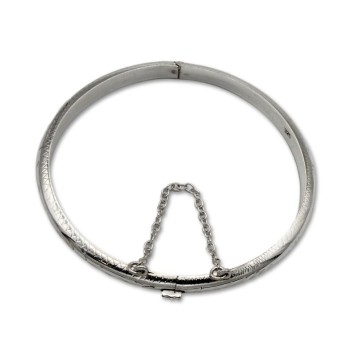Pulsera de plata media caña con cierre redonda