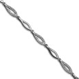 Pulsera de plata de ovalos con circonitas y lisos intercalados