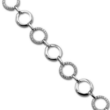 Pulsera de plata de círculos con piedras y lisos