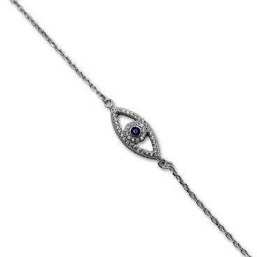 Pulsera de plata con ojo turco circonitas