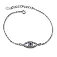 Pulsera de plata con ojo turco circonitas