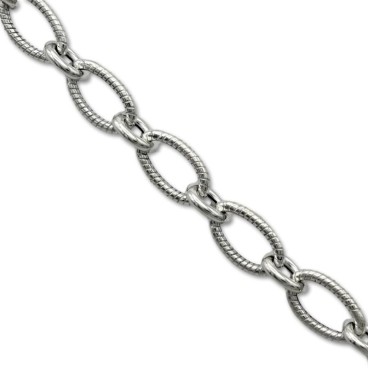 Pulsera de plata con ovales trenzados unidos por lisos