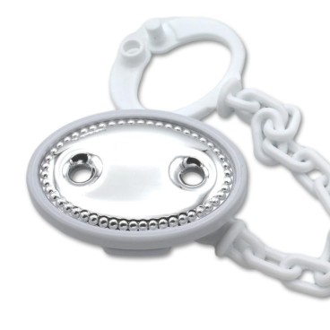 Pinza para chupete lisa en color blanco