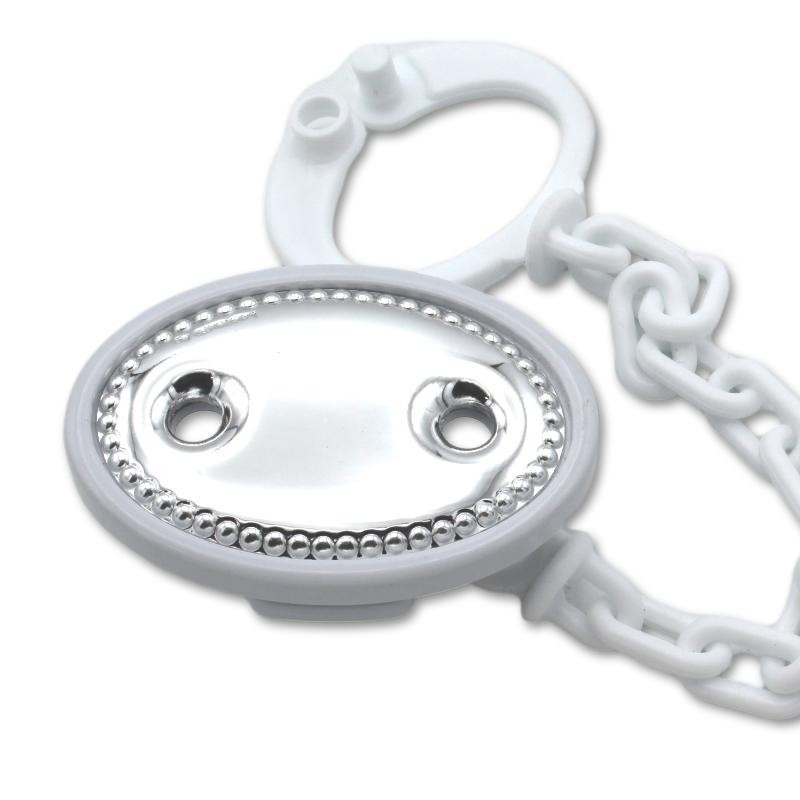 Pinza para chupete lisa en color blanco