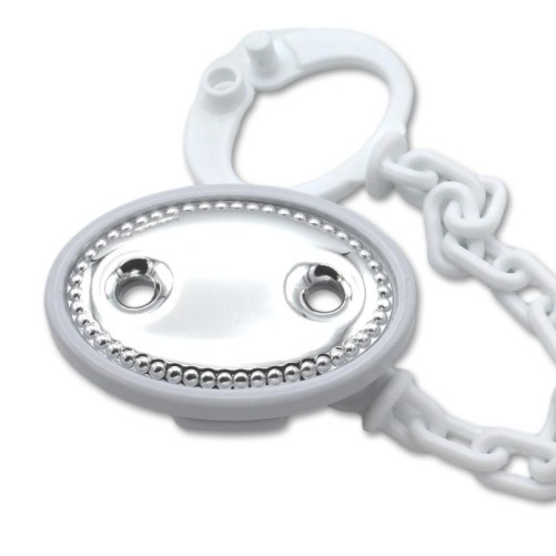 Pinza para chupete lisa en color blanco