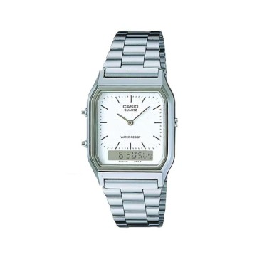 Reloj vintage analógico y digital Casio unisex blanco