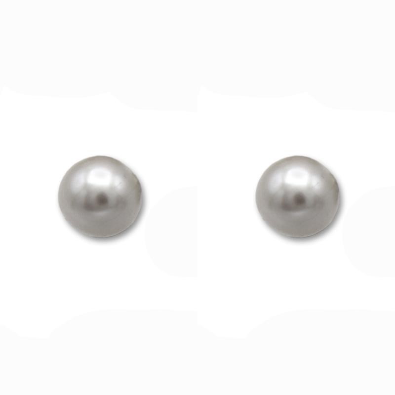 Pendiente de plata con una perla shell de 8mm presión