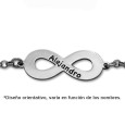 Pulsera de plata infinito nombres
