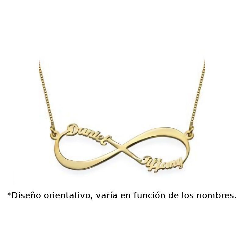 Gargantilla de plata chapada en oro infinito nombres