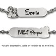 Pulsera de plata infantil dibujos con nombre