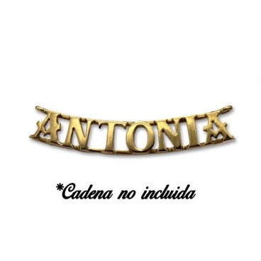 Letrero de oro de 1ª Ley para cadena fija con nombre Antonia