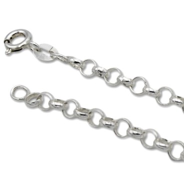 Pulsera clasica de plata de 1ª Ley maciza, con eslabón diseño rolo 4mm