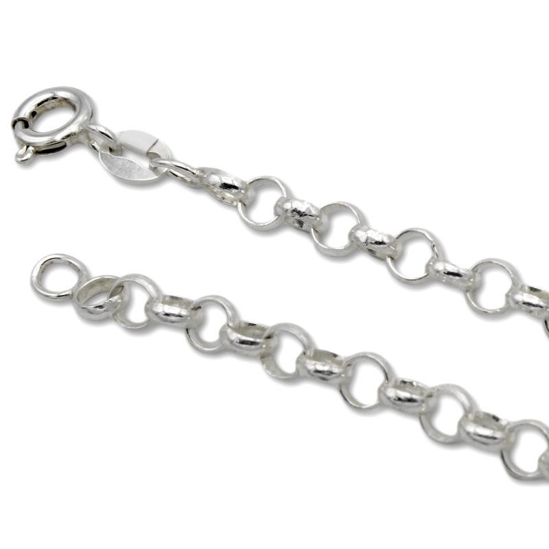 Pulsera de plata de ley eslabón rolo de 4 mm