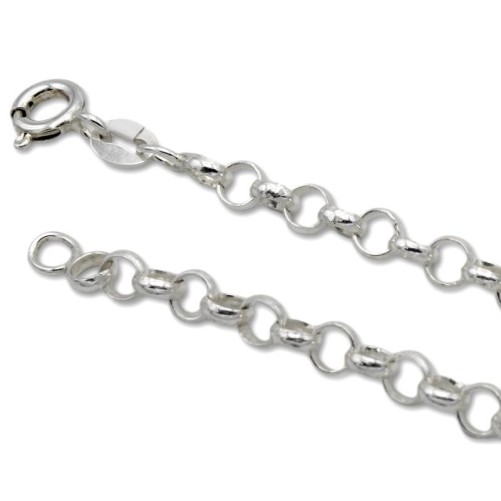 Pulsera clasica de plata de 1ª Ley maciza, con eslabón diseño rolo 4mm