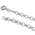 Pulsera de plata de ley eslabón rolo de 4 mm