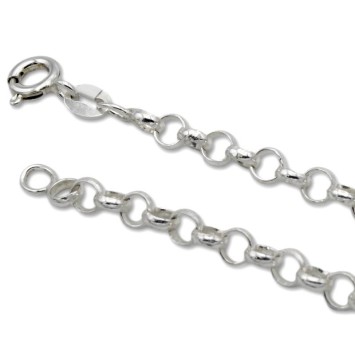 Pulsera clasica de plata de 1ª Ley maciza, con eslabón diseño rolo 4mm
