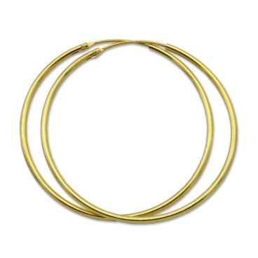  Pendiente de aro en plata de chapado en doradoredondo diametro 45mm 