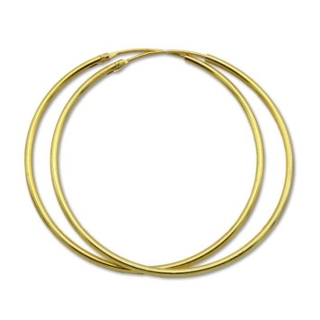  Pendiente de aro en plata de chapado en doradoredondo diametro 45mm 