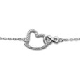 Pulsera de plata con infinito y corazon con circonitas