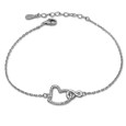 Pulsera de plata con infinito y corazon con circonitas