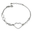 Pulsera de plata con infinito y corazon