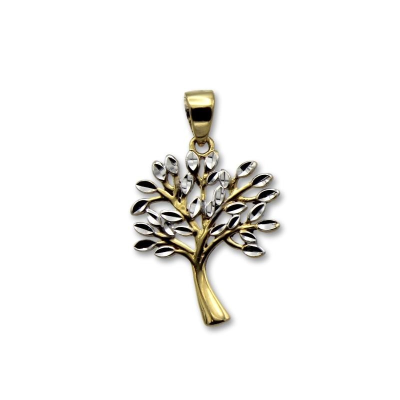 Colgante de oro árbol de la vida bicolor Colgante de oro árbol de la vida bicolor